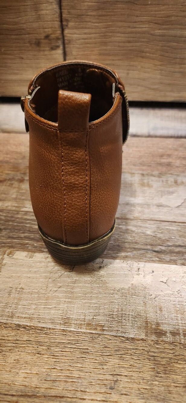 Ladies Size 6.5 Jessica Cline Zip Up Ankle Boots Brown Faux Leather. - Picture 3 of 10